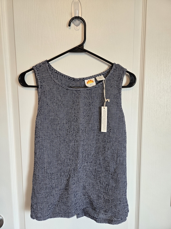 C&C California Tops - C&C California Navy and White Gingham Sleeveless Top